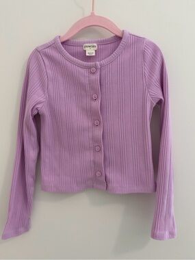 Crewcuts Pastel Purple Ribbed Button Cardigan Size 4/5